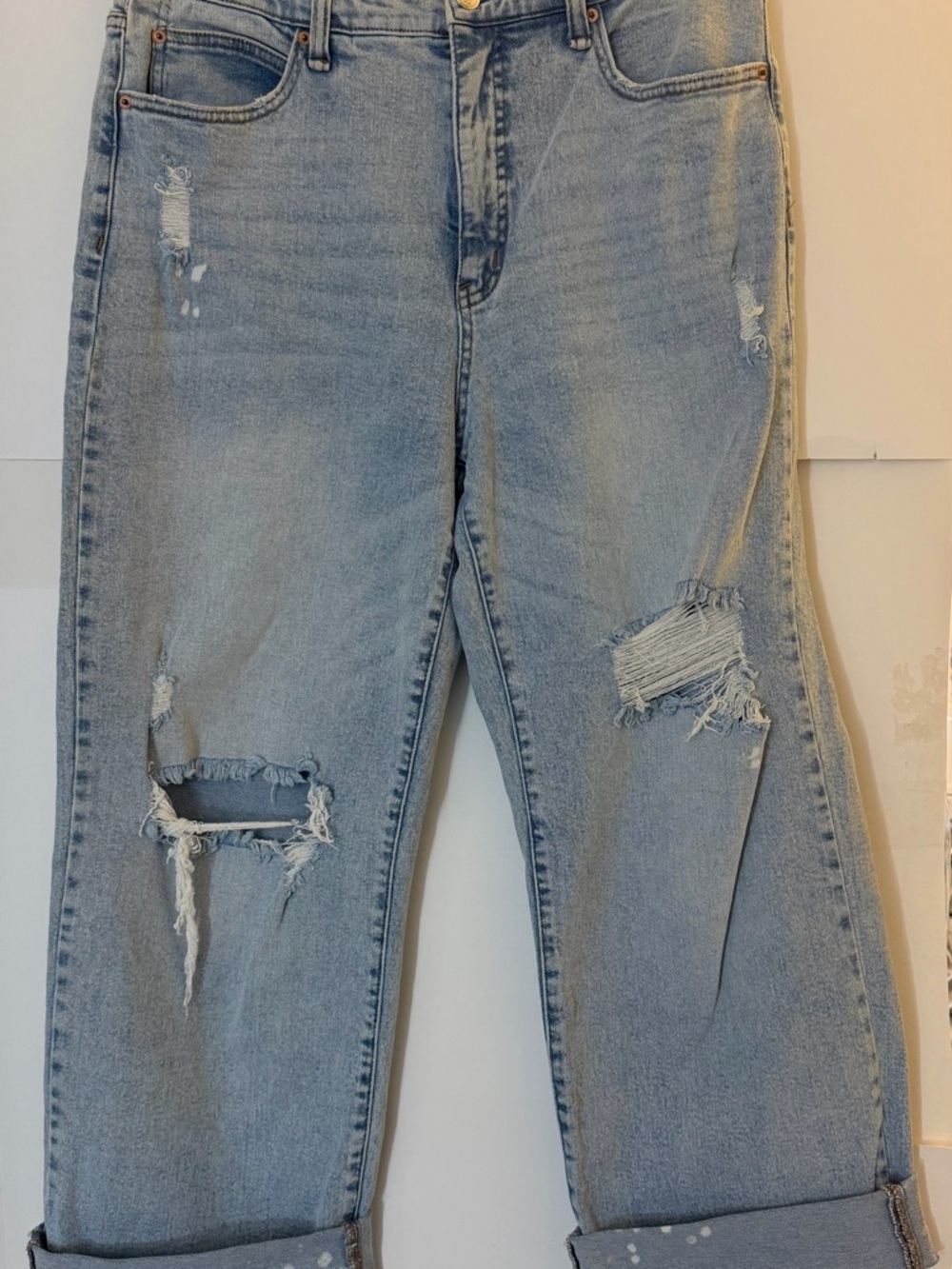 Jessica Simpson Light Blue Distressed Boyfriend Jeans